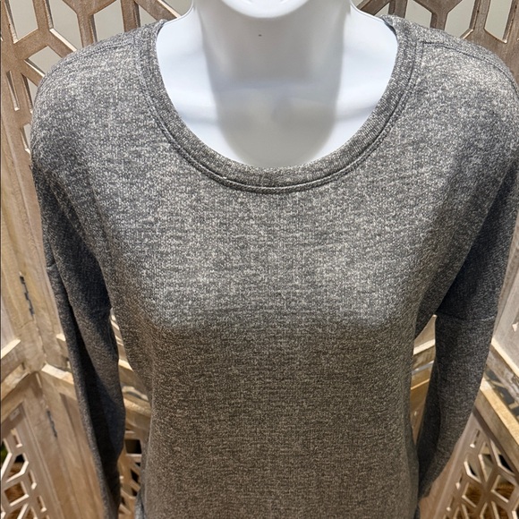 Free People Beach Gray Sweater Mini dress with Black Lace Hem size XS - Picture 3 of 12